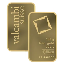 24K Fine Gold Investment Bar 999.9 - 100g - Sultan Gold - سبيكة ذهب سويسري عيار 24 نقاء 999.9 - 100 غرام - ذهب السلطان