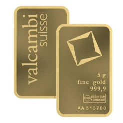 24K Fine Gold Investment Bar 999.9 - 5g - Sultan Gold - سبيكة ذهب سويسري عيار 24 نقاء 999.9 - 5 غرام - ذهب السلطان