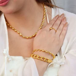 21K Gold Droplet Set - 57.21g - Sultan Gold - طقم ذهب فاخر عيار 21 - 57.21 غرام - ذهب السلطان