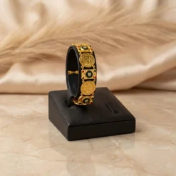 21K Heritage Multi-Coin Enamel Bar Bracelet - 15.17g - Sultan Gold - سوار ليرات تراثي مرصع بالمينا ذهب عيار 21 - 15.17 غرام - ذهب السلطان
