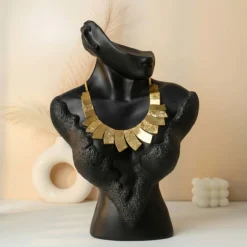 21K Modern Geometric Tiered Gold Earrings - 71.37g - Sultan Gold - أقراط ذهب هندسية فاخرة عيار 21 - 71.37 غرام - ذهب السلطان
