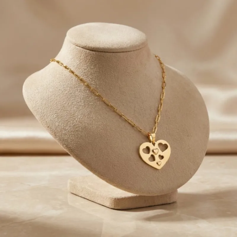 21K Gold Multi-Heart Openwork Pendant Necklace - 3.13g - Sultan Gold - عقد قلوب متداخلة مفرغة ذهب عيار 21 - 3.13 غرام - ذهب السلطان