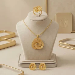 21K Handcrafted Luxury Set - 22.73g - Sultan Gold - طقم ذهب فاخر عيار 21 - 22.73 غرام - ذهب السلطان