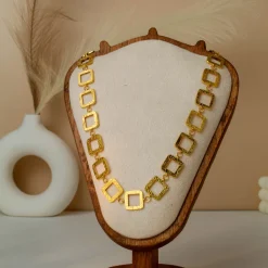 21K Geometric Square Link Gold Bracelet - 34.76g - Sultan Gold - سوار مربعات هندسية ذهب فاخر عيار 21 - 34.76 غرام - ذهب السلطان