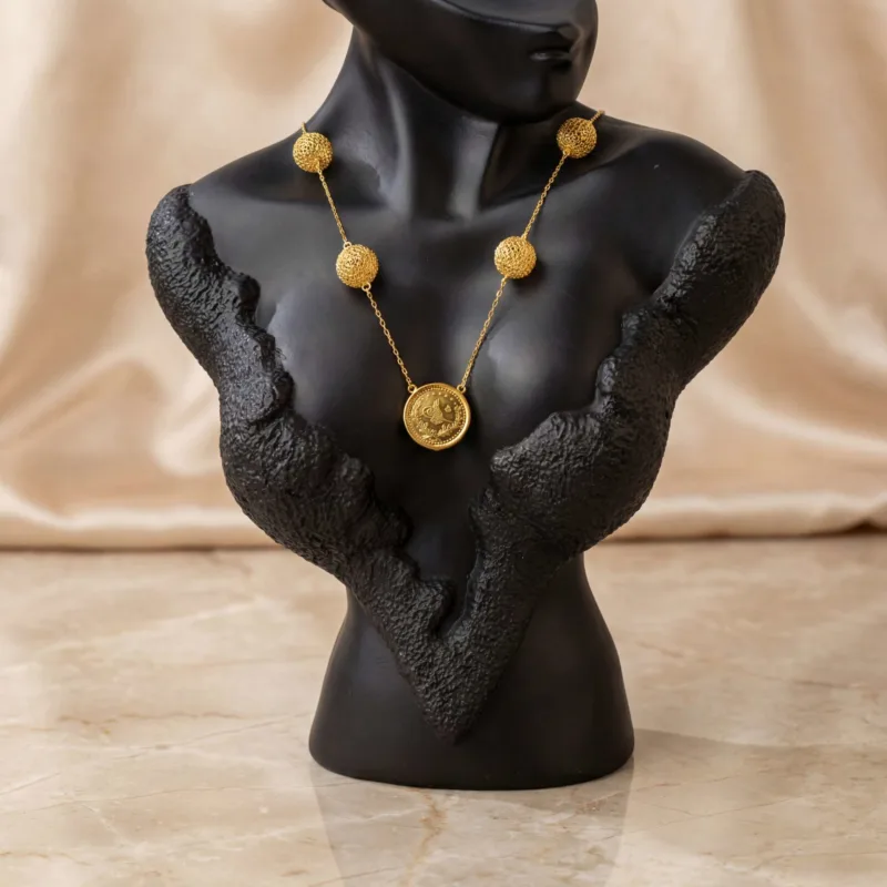 21K Heritage Leera Coin Necklace - 16.73g - Sultan Gold - عقد ليرة ذهب تراثي عيار 21 - 16.73 غرام - ذهب السلطان