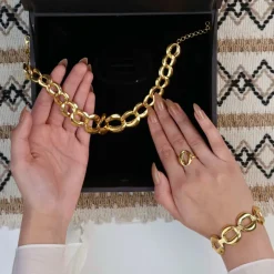 21K Oval Infinity Link Set - 63.53g - Sultan Gold - طقم ذهب فاخر عيار 21 - 63.53 غرام - ذهب السلطان