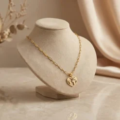 21K Gold World Map Earth Charm Necklace - 1.25g - Sultan Gold - عقد خريطة العالم ذهب عيار 21 - 1.25 غرام - ذهب السلطان