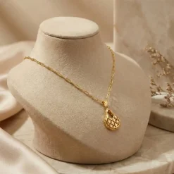 21K Gold Filigree Teardrop Lace Necklace - 2.23g - Sultan Gold - عقد دمعة مفرغة ذهب عيار 21 - 2.23 غرام - ذهب السلطان