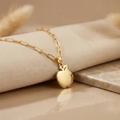 21K Gold Apple Fruit Pendant Necklace - 2.76g - Sultan Gold - عقد تفاحة ذهب عيار 21 - 2.76 غرام - ذهب السلطان