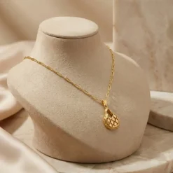 21K Gold Teardrop Filigree Pendant Necklace - 3.13g - Sultan Gold - عقد دمعة دانتيل ذهب عيار 21 - 3.13 غرام - ذهب السلطان