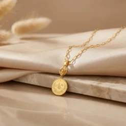 21K Gold Drop Lira Coin Medallion Necklace - 3.43g - Sultan Gold - عقد ليرة متدلية ذهب عيار 21 - 3.43 غرام - ذهب السلطان