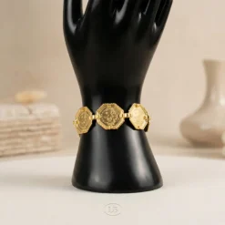 22K Heritage Octagonal Lira Coin Bracelet - 43.93g - Sultan Gold - سوار ليرات مثمنة ذهب عيار 22 - 43.93 غرام - ذهب السلطان