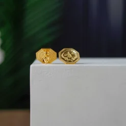 22K Heritage Octagonal Quarter Lira Stud Earrings - 4.68g - Sultan Gold - أقراط ربع ليرة مثمنة ذهب عيار 22 - 4.68 غرام - ذهب السلطان