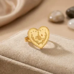 22K Heritage Lira Heart Coin Ring - 10.89g - Sultan Gold - خاتم ليرة شكل قلب ذهب عيار 22 - 10.89 غرام - ذهب السلطان