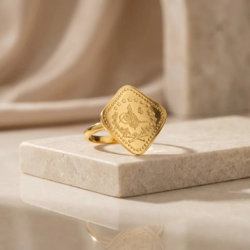 22K Heritage Leera Coin Ring - 5.48g - Sultan Gold - خاتم ليرة ذهب تراثي عيار 22 - 5.48 غرام - ذهب السلطان