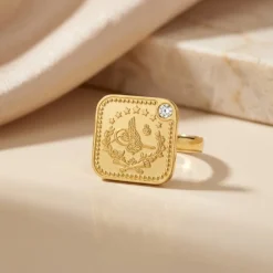 22K Heritage Leera Coin Ring - 9.44g - Sultan Gold - خاتم ليرة ذهب تراثي عيار 22 - 9.44 غرام - ذهب السلطان
