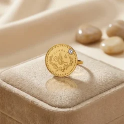 22K Heritage Leera Coin Ring - 9.61g - Sultan Gold - خاتم ليرة ذهب تراثي عيار 22 - 9.61 غرام - ذهب السلطان