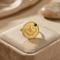 22K Heritage Leera Coin Ring - 9.61g - Sultan Gold - خاتم ليرة ذهب تراثي عيار 22 - 9.61 غرام - ذهب السلطان