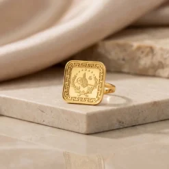 22K Heritage Leera Coin Ring - 9.85g - Sultan Gold - خاتم ليرة ذهب تراثي عيار 22 - 9.85 غرام - ذهب السلطان