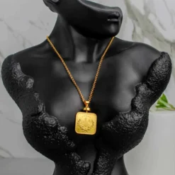 22K Heritage Square Lira Coin Pendant - 8.51g - Sultan Gold - تعليقة ليرة مربعة ذهب عيار 22 - 8.51 غرام - ذهب السلطان