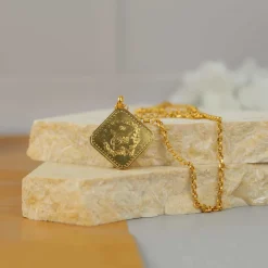 22K Heritage Rhombus Lira Coin Pendant - 7.55g - Sultan Gold - تعليقة ليرة معين ذهب عيار 22 - 7.55 غرام - ذهب السلطان