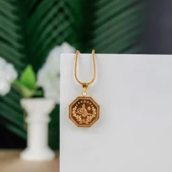 22K Heritage Octagonal Lira Coin Pendant - 7.62g - Sultan Gold - تعليقة ليرة مثمنة ذهب عيار 22 - 7.62 غرام - ذهب السلطان
