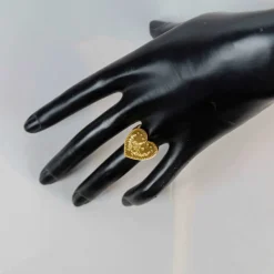 22K Heritage Lira Heart Coin Ring - 9.91g - Sultan Gold - خاتم ليرة شكل قلب ذهب عيار 22 - 9.91 غرام - ذهب السلطان