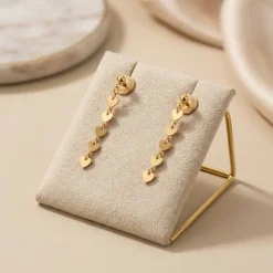 21K Gold Cascading Heart Drop Stud Earrings - 1.63g - Sultan Gold - أقراط قلوب نازلة ذهب عيار 21 - 1.63 غرام - ذهب السلطان