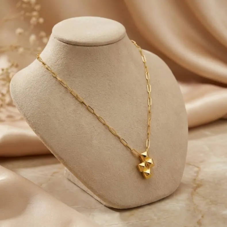 21K Gold Cross Pendant Necklace - 0.93g - Sultan Gold - عقد صليب ذهب عيار 21 - 0.93 غرام - ذهب السلطان