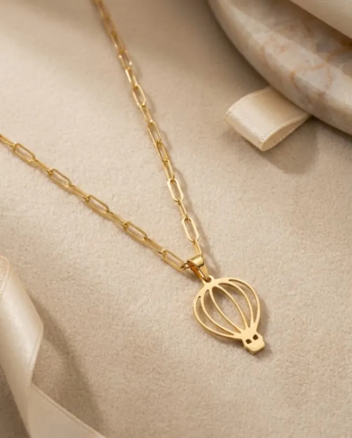 21K Gold Hot Air Balloon Charm Necklace - 1.38g - Sultan Gold - عقد منطاد ذهب عيار 21 - 1.38 غرام - ذهب السلطان