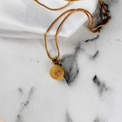 21K Gold Filigree Mesh Sphere Ball Pendant - 2.53g - Sultan Gold - تعليقة كرة شبكية مفرغة ذهب عيار 21 - 2.53 غرام - ذهب السلطان