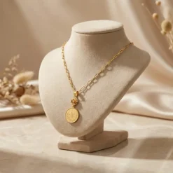 21K Gold Drop Lira Coin Medallion Necklace - 3.43g - Sultan Gold - عقد ليرة متدلية ذهب عيار 21 - 3.43 غرام - ذهب السلطان