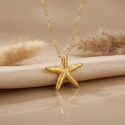 21K Gold Starfish Marine Pendant Necklace - 6.43g - Sultan Gold - عقد نجمة البحر ذهب عيار 21 - 6.43 غرام - ذهب السلطان