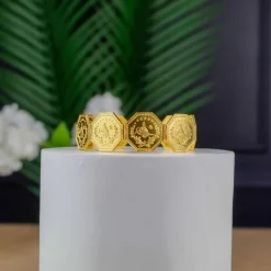 22K Heritage Octagonal Half Lira Bracelet - 39.51g - Sultan Gold - سوار نصف ليرة مثمن ذهب عيار 22 - 39.51 غرام - ذهب السلطان