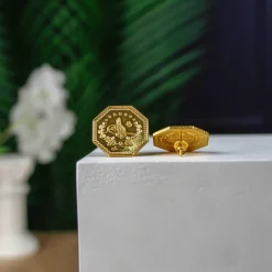 22K Heritage Octagonal Lira Coin Stud Earrings - 15.42g - Sultan Gold - أقراط ليرة مثمنة ذهب عيار 22 - 15.42 غرام - ذهب السلطان