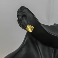 22K Heritage Square Lira Stud Earrings - 8.4g - Sultan Gold - أقراط ليرة مربعة ذهب عيار 22 - 8.4 غرام - ذهب السلطان
