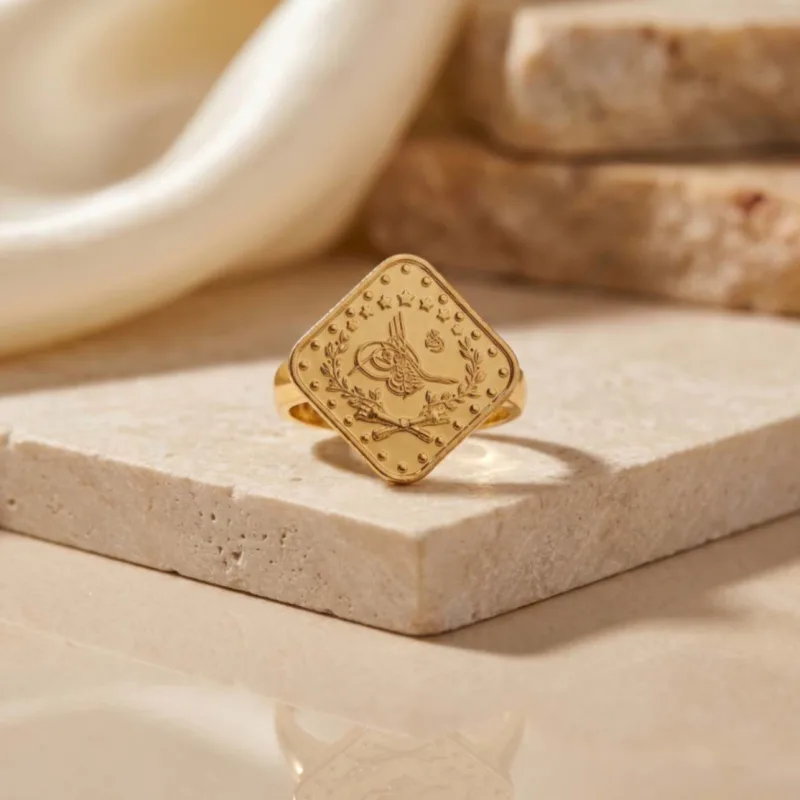 22K Heritage Leera Coin Ring - 4.78g - Sultan Gold - خاتم ليرة ذهب تراثي عيار 22 - 4.78 غرام - ذهب السلطان