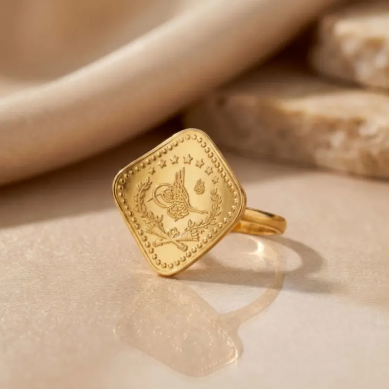 22K Heritage Leera Coin Ring - 5.48g - Sultan Gold - خاتم ليرة ذهب تراثي عيار 22 - 5.48 غرام - ذهب السلطان