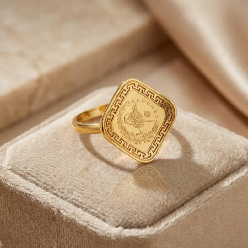 22K Heritage Leera Coin Ring - 8.27g - Sultan Gold - خاتم ليرة ذهب تراثي عيار 22 - 8.27 غرام - ذهب السلطان