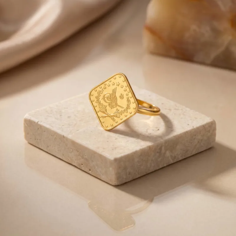 22K Heritage Leera Coin Ring - 9.4g - Sultan Gold - خاتم ليرة ذهب تراثي عيار 22 - 9.4 غرام - ذهب السلطان