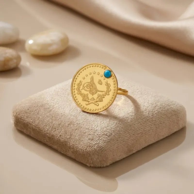 22K Heritage Leera Coin Ring - 9.51g - Sultan Gold - خاتم ليرة ذهب تراثي عيار 22 - 9.51 غرام - ذهب السلطان