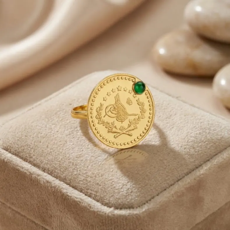 22K Heritage Leera Coin Ring - 9.61g - Sultan Gold - خاتم ليرة ذهب تراثي عيار 22 - 9.61 غرام - ذهب السلطان