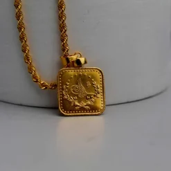 22K Heritage Square Lira Coin Pendant - 8.51g - Sultan Gold - تعليقة ليرة مربعة ذهب عيار 22 - 8.51 غرام - ذهب السلطان