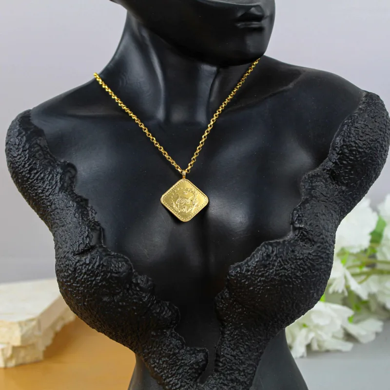22K Heritage Rhombus Lira Coin Pendant - 7.55g - Sultan Gold - تعليقة ليرة معين ذهب عيار 22 - 7.55 غرام - ذهب السلطان