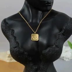 22K Heritage Square Lira Coin Pendant - 7.66g - Sultan Gold - تعليقة ليرة مربعة ذهب عيار 22 - 7.66 غرام - ذهب السلطان