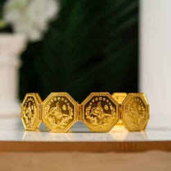 22K Heritage Octagonal Half Lira Bracelet - 39.51g - Sultan Gold - سوار نصف ليرة مثمن ذهب عيار 22 - 39.51 غرام - ذهب السلطان