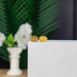 22K Heritage Octagonal Quarter Lira Stud Earrings - 4.68g - Sultan Gold - أقراط ربع ليرة مثمنة ذهب عيار 22 - 4.68 غرام - ذهب السلطان