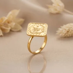 22K Heritage Leera Coin Ring - 4.78g - Sultan Gold - خاتم ليرة ذهب تراثي عيار 22 - 4.78 غرام - ذهب السلطان