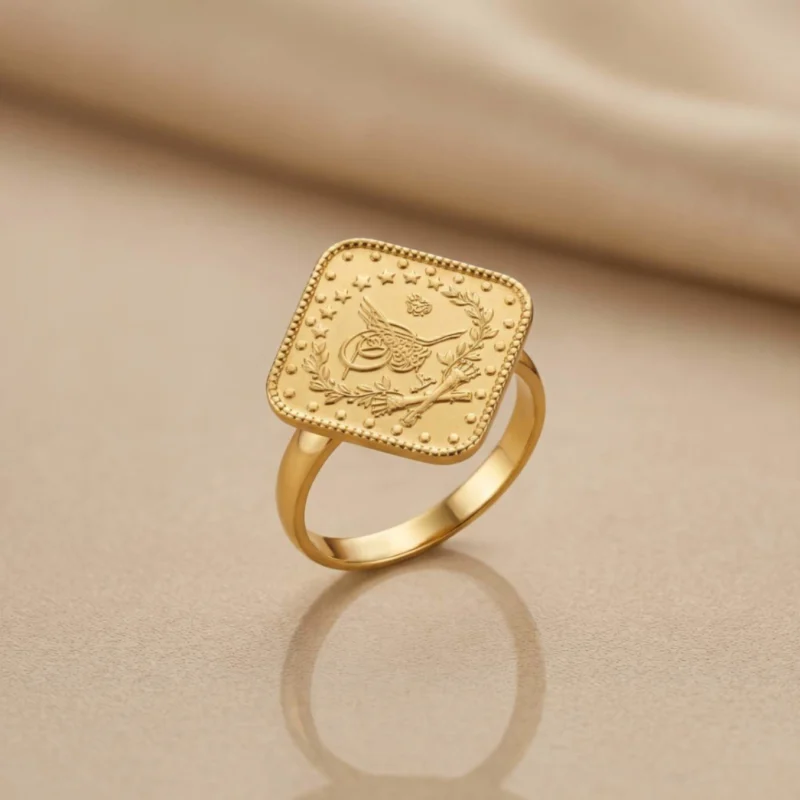 22K Heritage Leera Coin Ring - 9.4g - Sultan Gold - خاتم ليرة ذهب تراثي عيار 22 - 9.4 غرام - ذهب السلطان