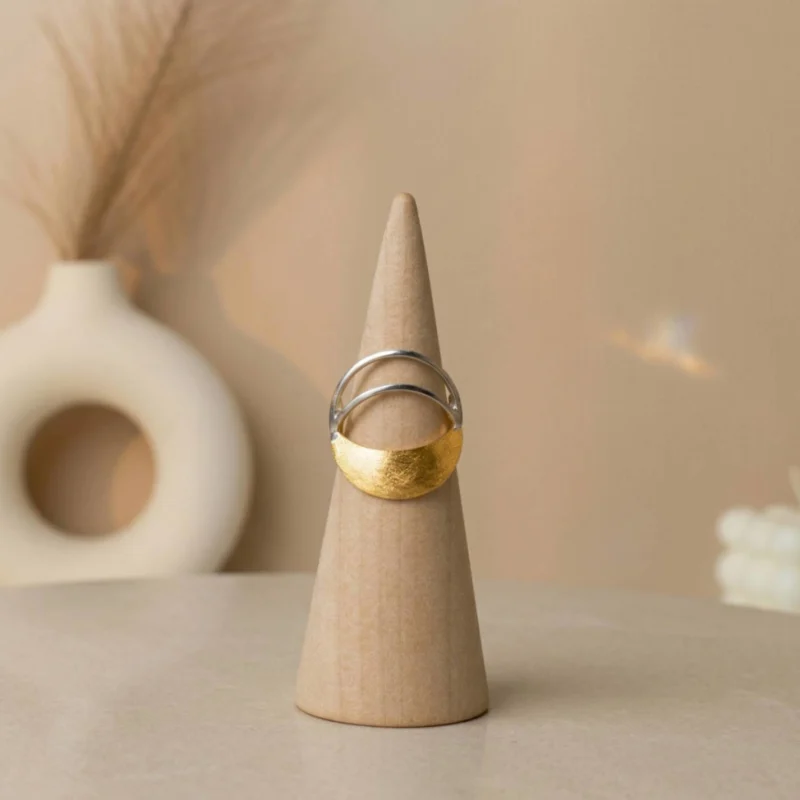21K Two-Tone Double Crescent Moon Drop Earrings - 35.83g - Sultan Gold - أقراط هلال مزدوج لونين ذهب عيار 21 - 35.83 غرام - ذهب السلطان